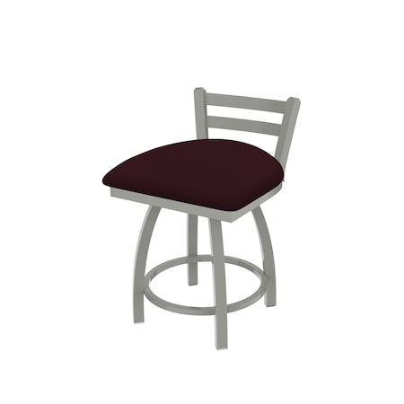 Holland Bar Stool Co 18" Low Back Swivel Vanity Stool, Nickel Finish, Canter Bordeaux Seat 41118AN005